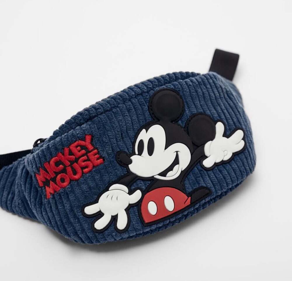 Disney Navy Blue Corduroy Mickey Mouse Fanny Pack Crossbody Bag